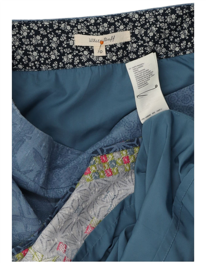 WHITE STUFF Fustă A-Line pentru femei UK 10 Mic W32 Poliester Floral Albastru
