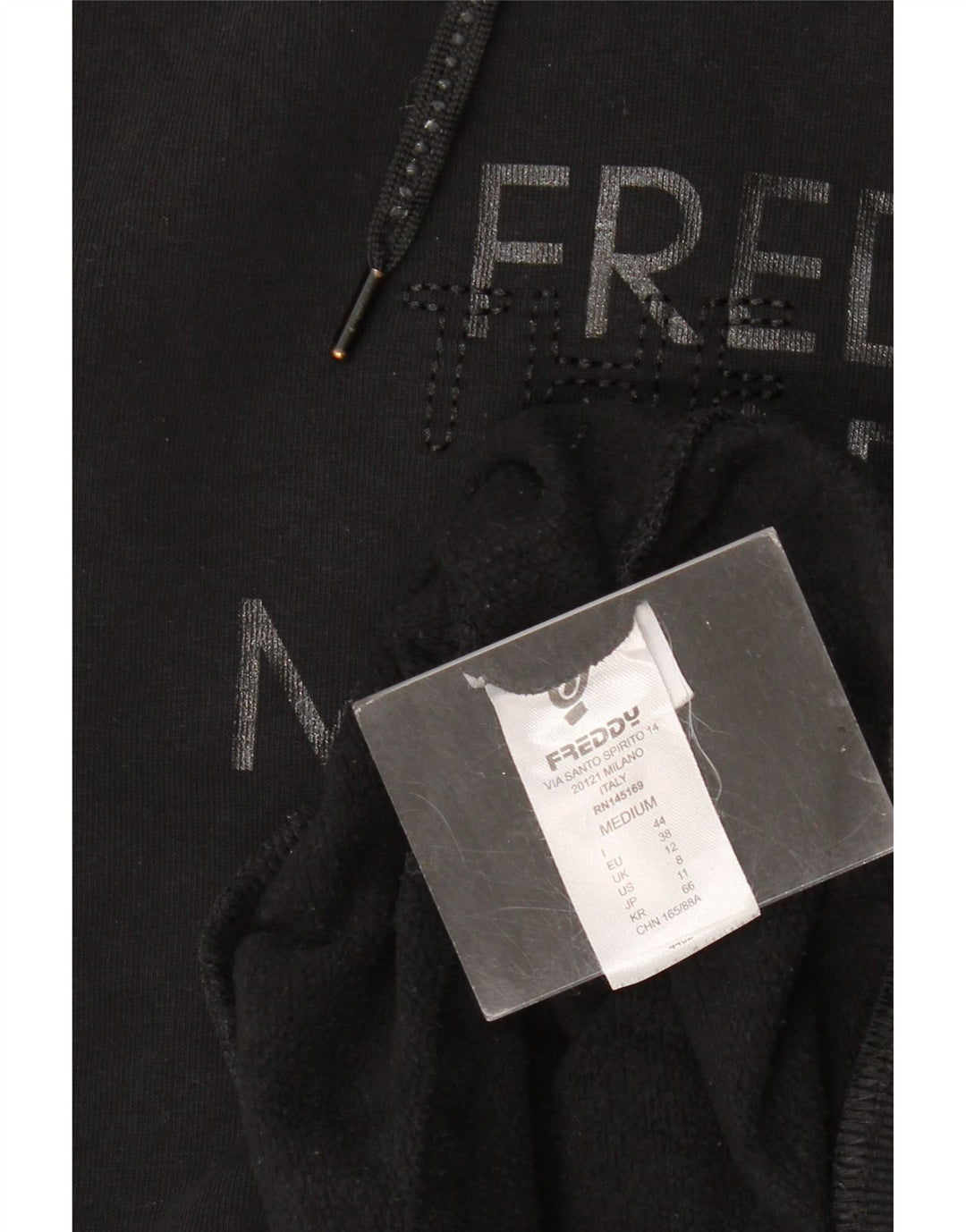 Pulover cu grafic pentru femei Freddy UK 14 Bumbac mediu negru