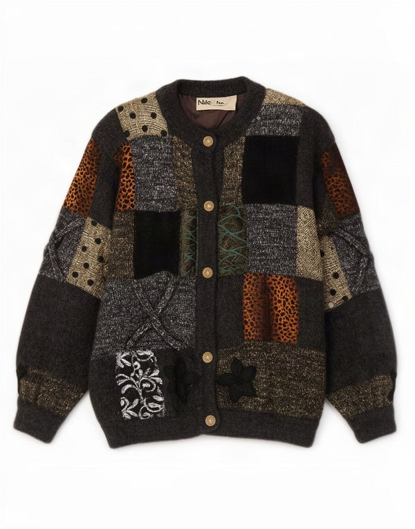 Pulover cardigan pentru femei Niki Line UK 14 mare, multicolor, mozaic