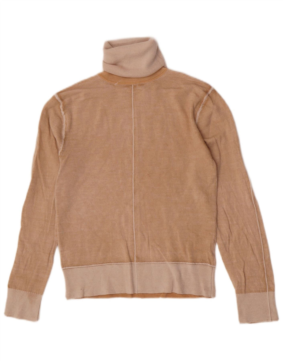 Pulover pentru femei Zara cu gât rulat UK 12 Medium Beige Lână