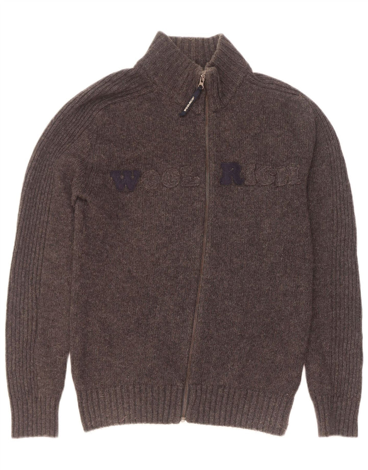 Pulover cardigan grafic pentru bărbați Woolrich, mare, gri