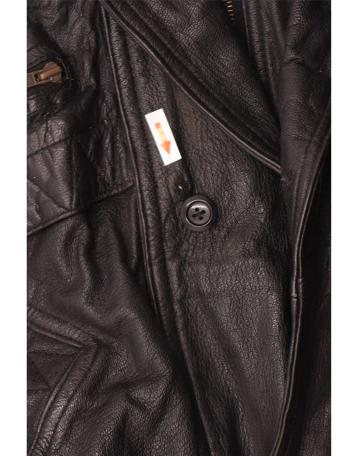 Jachetă de piele pentru bărbați Milan UK 40 Large Black