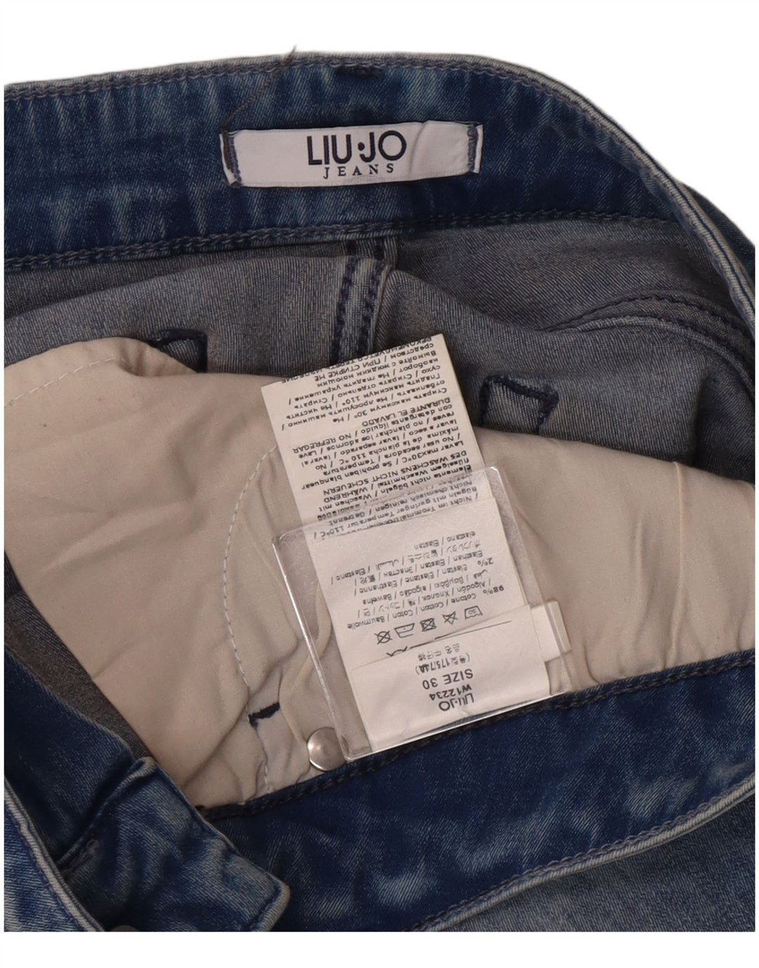 Blugi slim pentru femei Liu Jo Acid Wash W30 L25 Bumbac albastru
