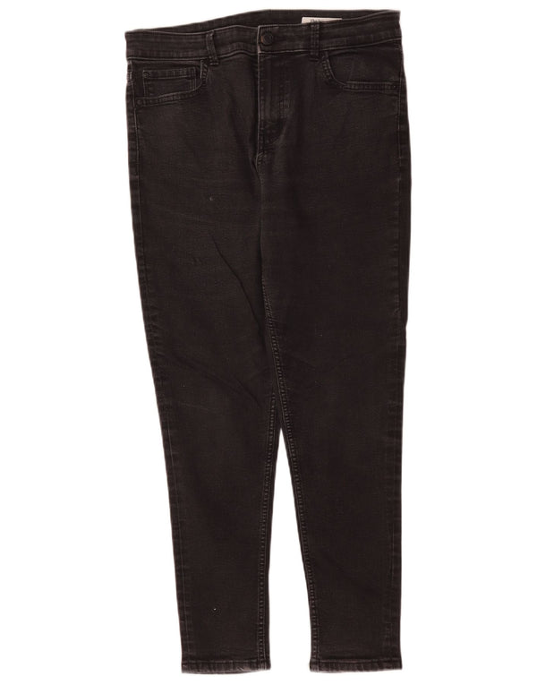 Marks & Spencer blugi skinny crop pentru femei UK 14 mare L32 L26 bumbac negru