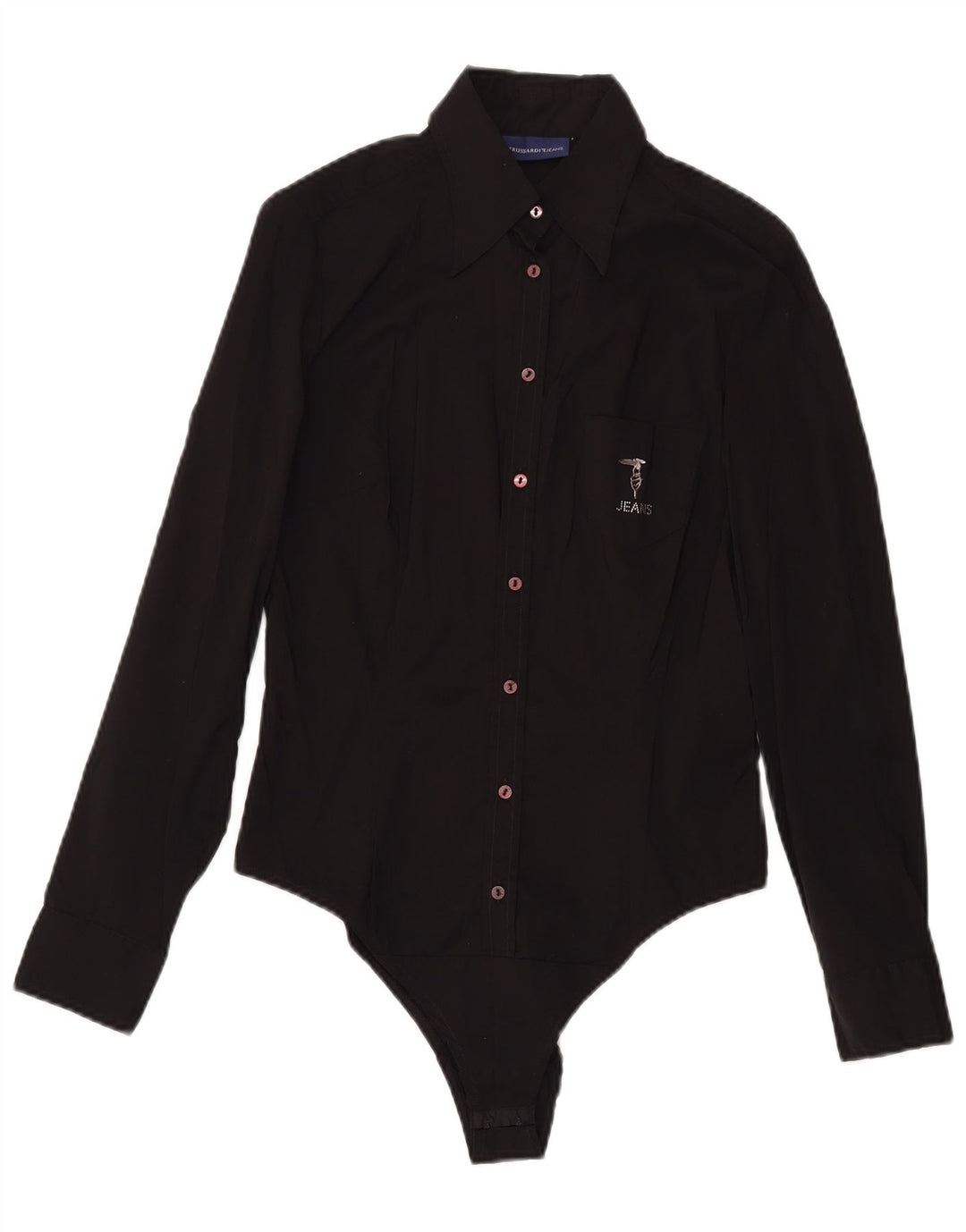 Trussardi Body cu mânecă lungă pentru femei UK 12 Bumbac mediu negru