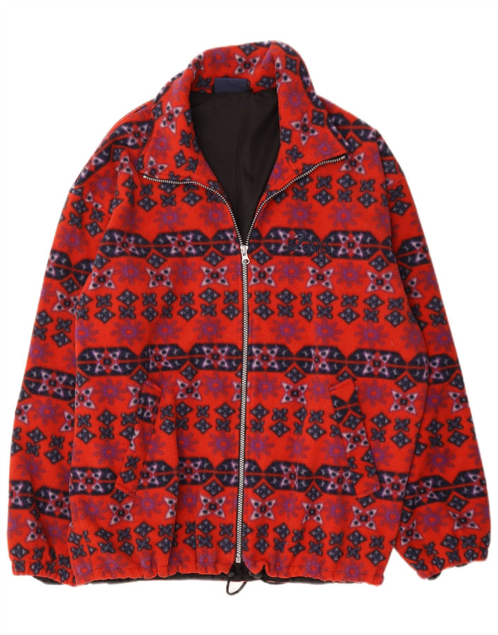 Jachetă fleece pentru bărbați Asics UK 40, mare, roșu, poliester geometric
