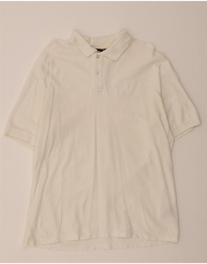 FILA Mens Polo Shirt Large White Cotton Vintage Fila and Second-Hand Fila from Messina Hembry 