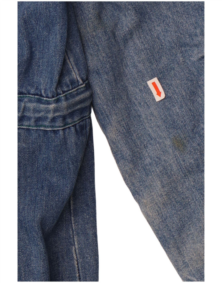 Jachetă de blugi Sherpa Vintage pentru femei UK 14 Large Blue