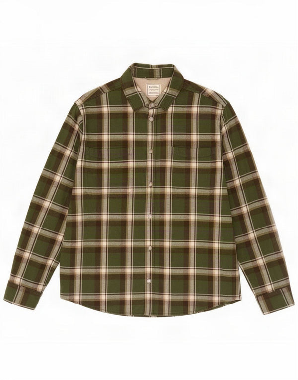 Cămașă din flanel pentru bărbați Mountain Warehouse, bumbac carouri verde XL