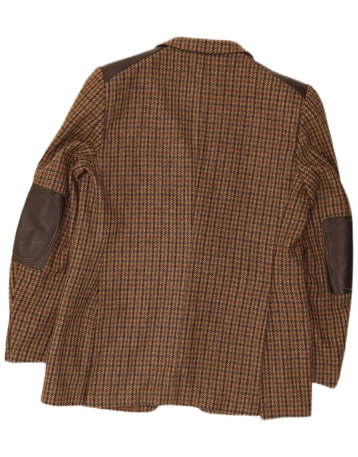 Jachetă vintage pentru bărbați cu 2 nasturi IT 52 XL Lână maro cu picior de gală