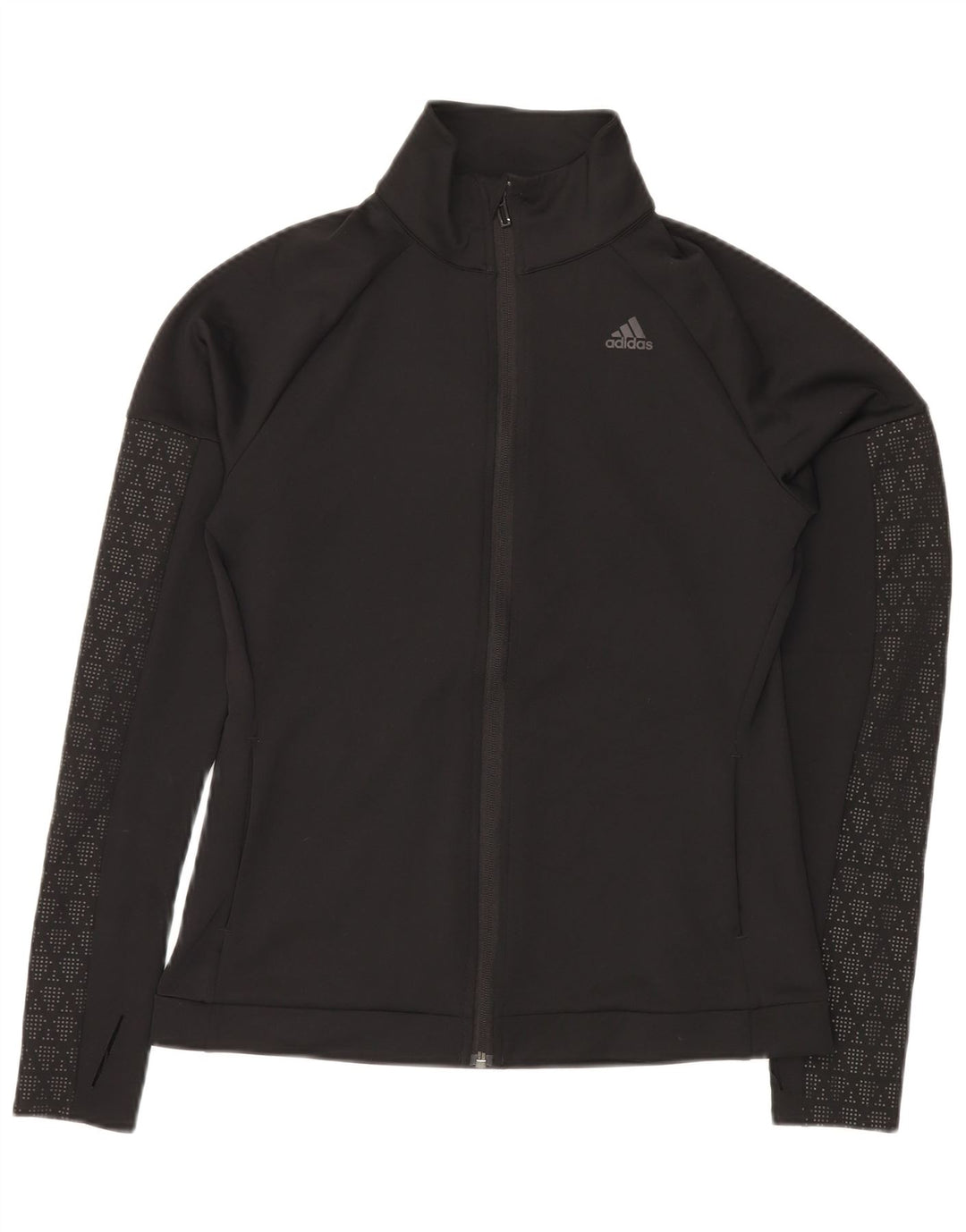Jachetă de trening Climalite pentru femei ADIDAS UK 12 Medium Black Geometric