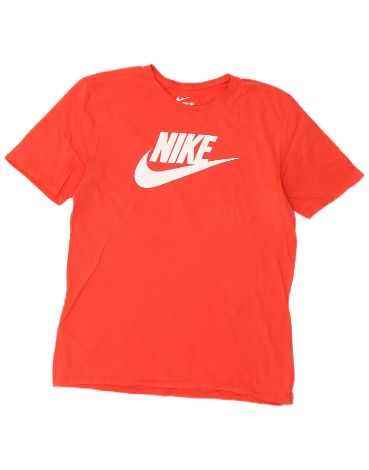 Tricou grafic Nike pentru bărbați, cu croială atletică, mare, roșu, bumbac