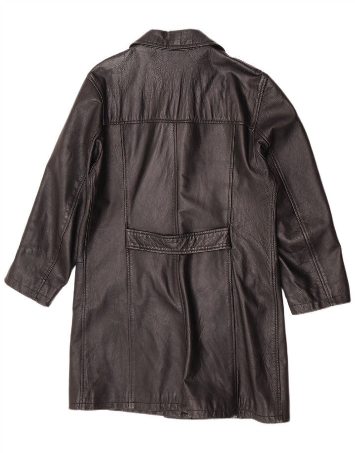 Palton din piele vintage pentru femei UK 14 Medium Black