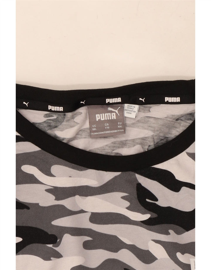 Tricou pentru bărbați PUMA Top 2XL Gri Camuflaj Bumbac