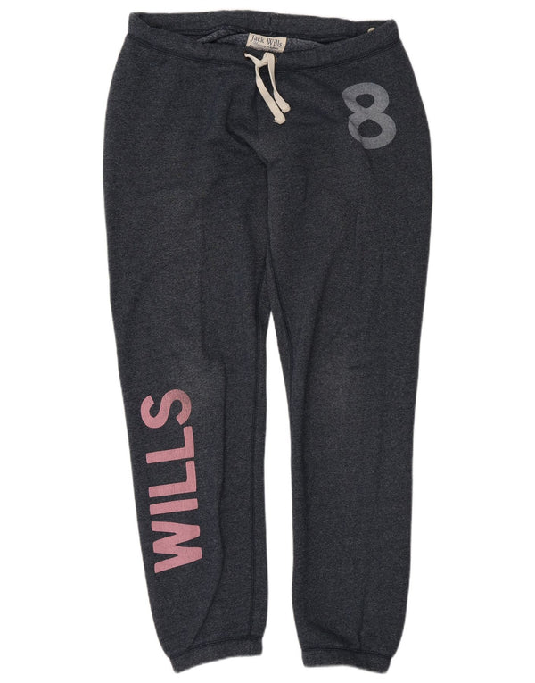 Jack Wills Pantaloni de trening grafic pentru femei Pantaloni de jogging UK 10 Mic Bleumarin