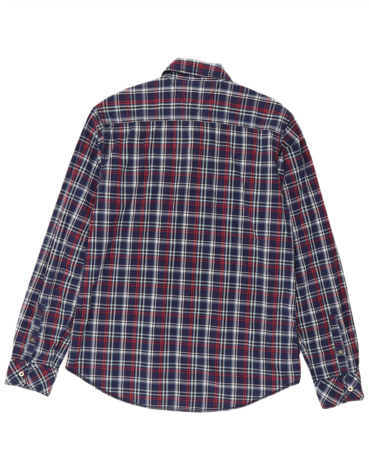 Cămașă pentru bărbați Tommy Hilfiger, bumbac cu carouri, albastru bleumarin mediu