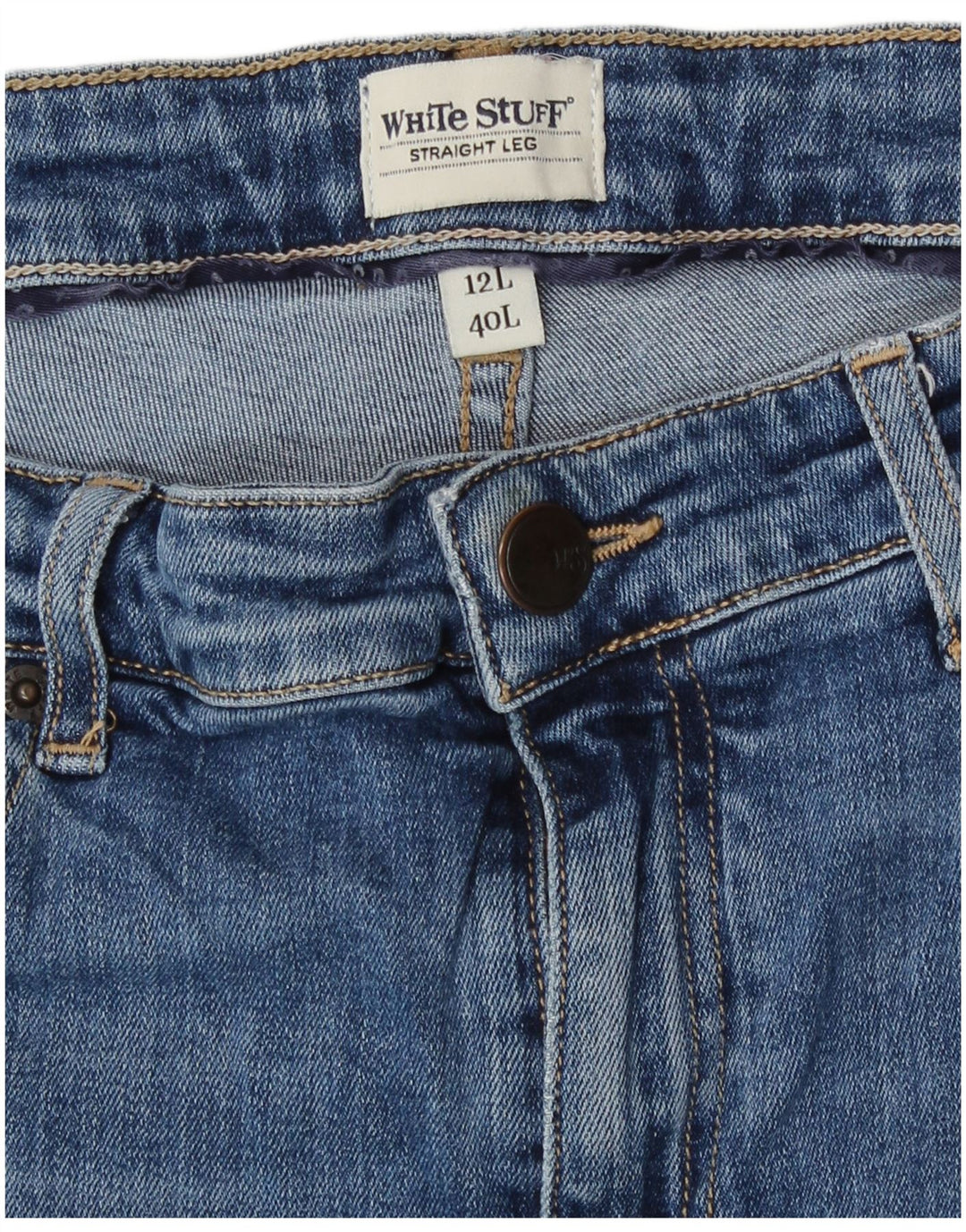 White Stuff Blugi skinny lungi și drepti pentru femei UK 12 Medium W30 L32 Blue