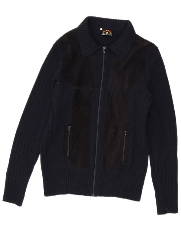 Pulover cardigan pentru bărbați Ranger IT 50 Mediu Lână virgină colorblock albastru bleumarin