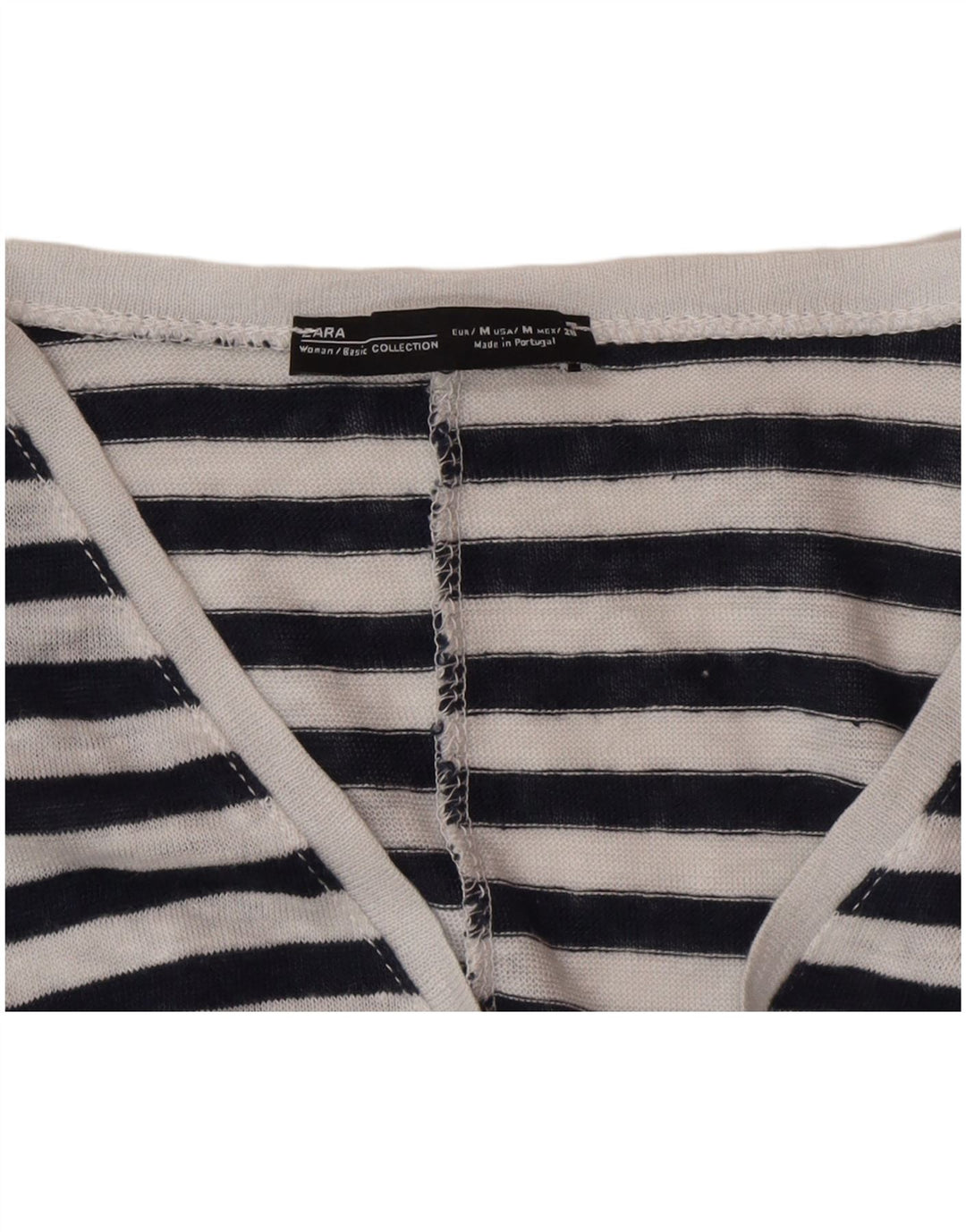 Tricou supradimensionat pentru femei Zara UK 14 Medium Black Pinstripe