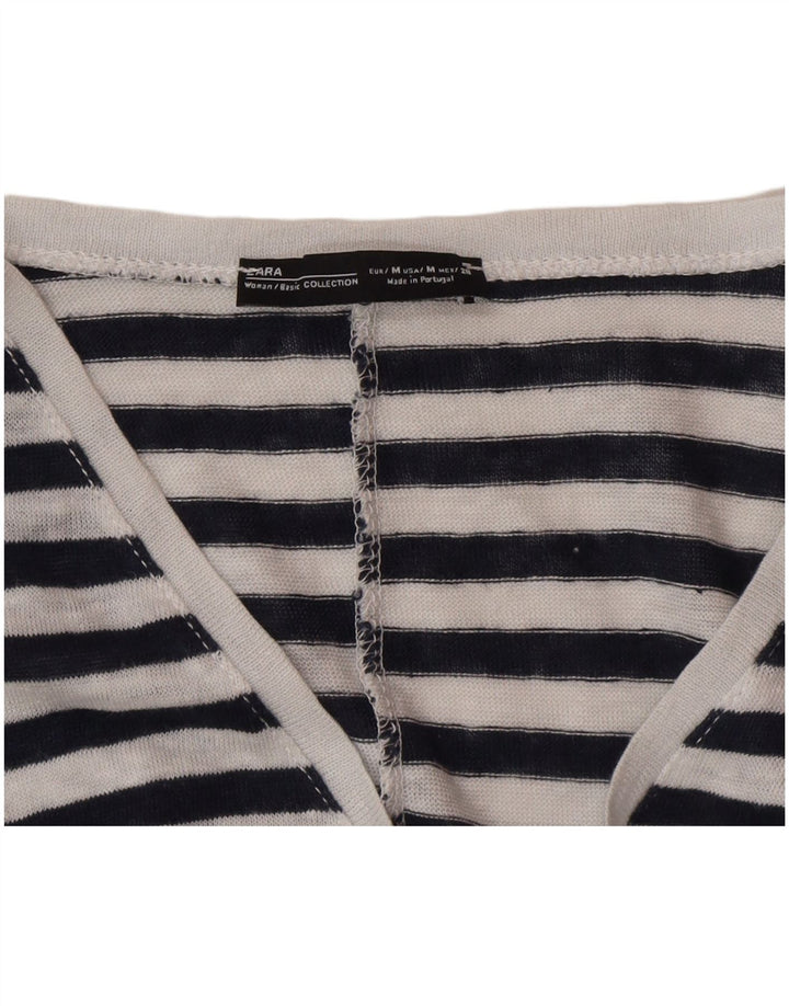 Tricou supradimensionat pentru femei Zara UK 14 Medium Black Pinstripe