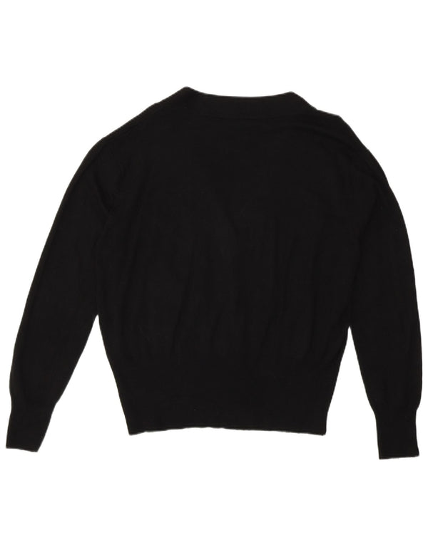 Pulover cardigan pentru femei Zara UK 14 Medium Black Viscose