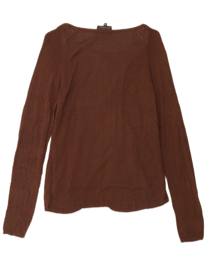 Pulover cardigan pentru femei Luisa Spagnoli UK 12 Mătase maro medie