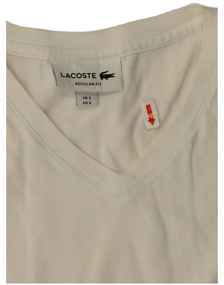 Tricou Lacoste pentru bărbați, cu croiala normală, top mărime 3, bumbac alb mic