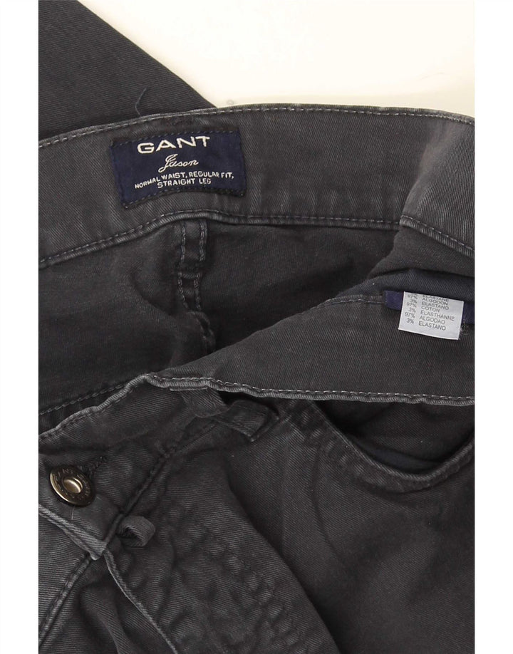 Gant Blugi drepte pentru bărbați Jason cu ajustare normală W32 L32 bumbac gri