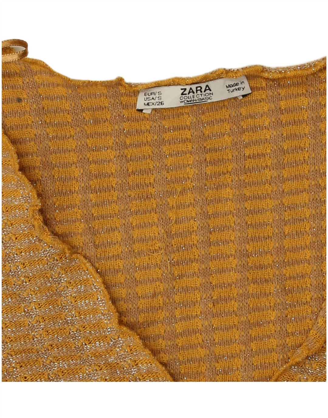 Bluză pentru femei Zara Crop Top UK 10 Poliester cu pete galbene mici