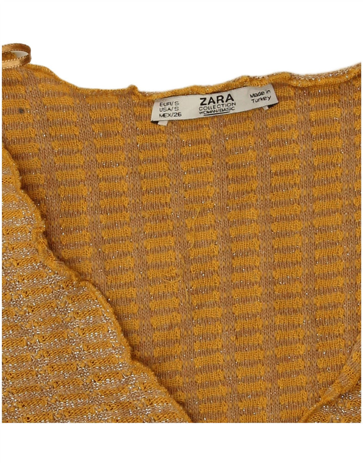 Bluză pentru femei Zara Crop Top UK 10 Poliester cu pete galbene mici