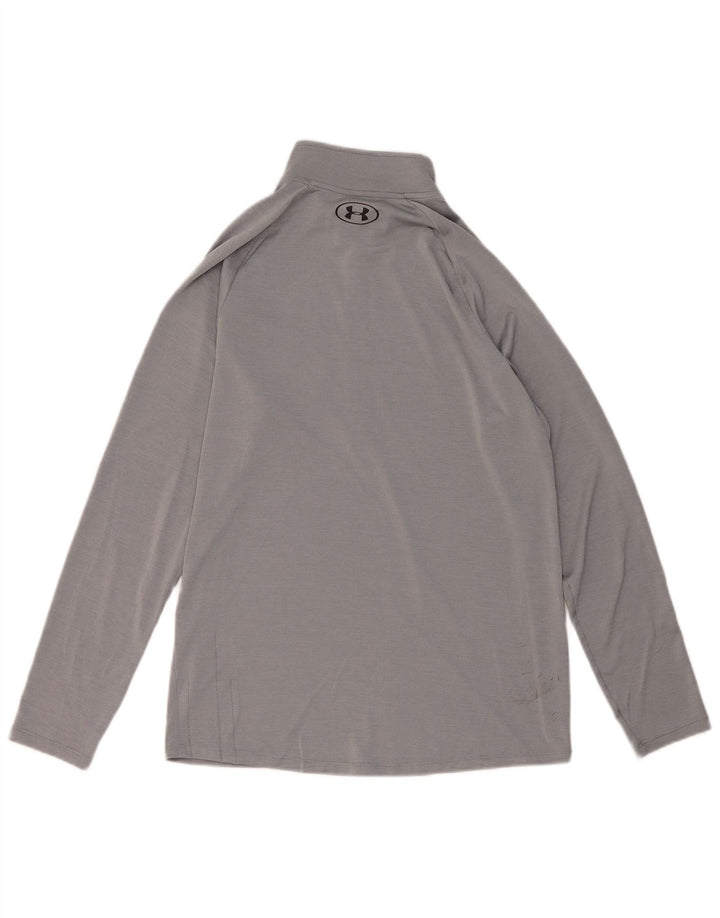 Pantalon de trening pentru bărbați UNDER ARMOUR Heat Gear cu fermoar și gât, gri mediu