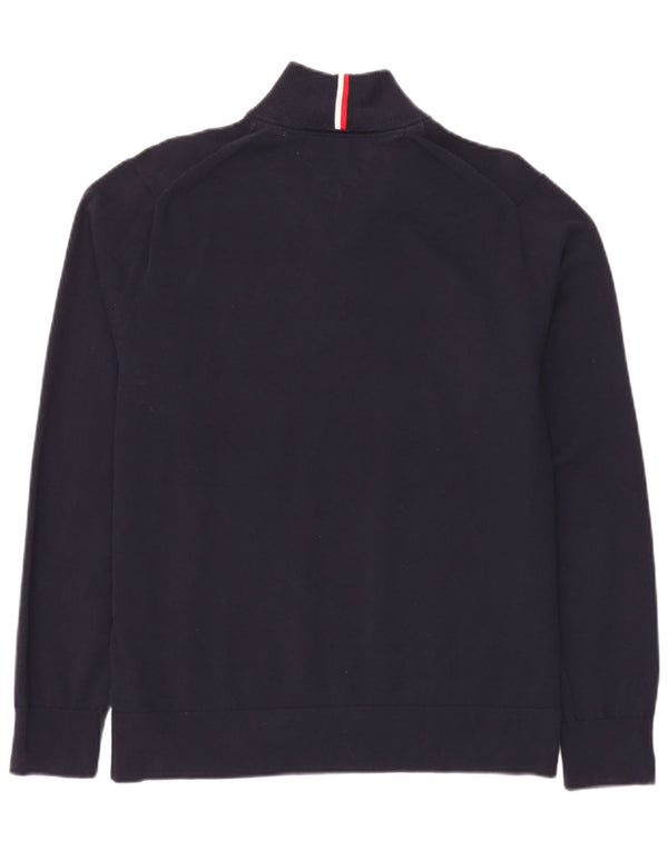 Pulover pentru bărbați Tommy Hilfiger, cu fermoar, cu gât, XL, bumbac bleumarin
