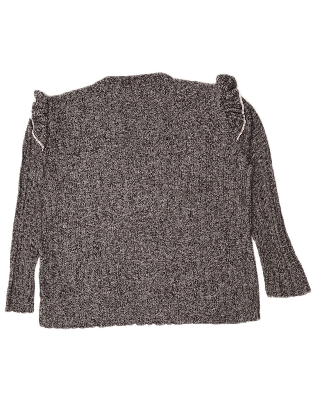Pulover pentru femei Marks & Spencer cu decolteu triplu UK 16 mare, gri acrilic