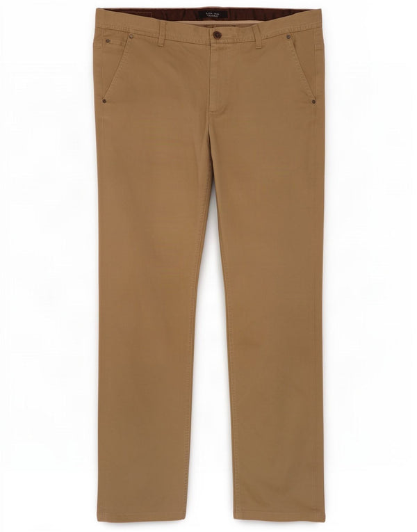 Zara Mens Slim Chino Trousers EU 48 XL W38 L33 Beige Cotton