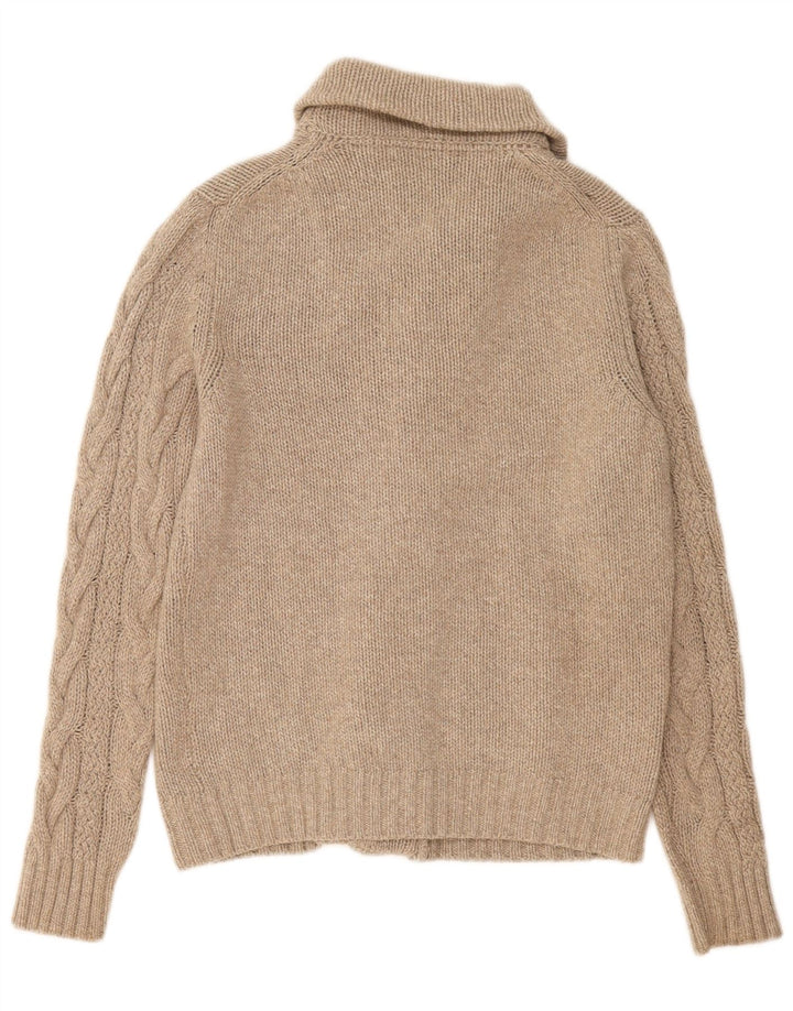 Pulover cardigan pentru bărbați Massimo Dutti, lână mare, bej