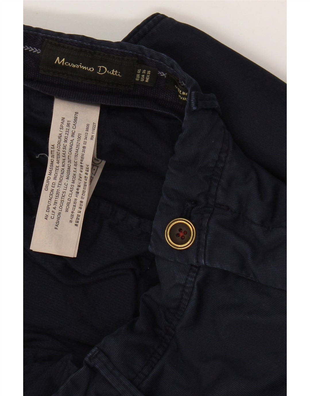 MASSIMO DUTTI Pantaloni chino subțiri pentru bărbați EU 46 XL W36 L32 Bumbac bleumarin