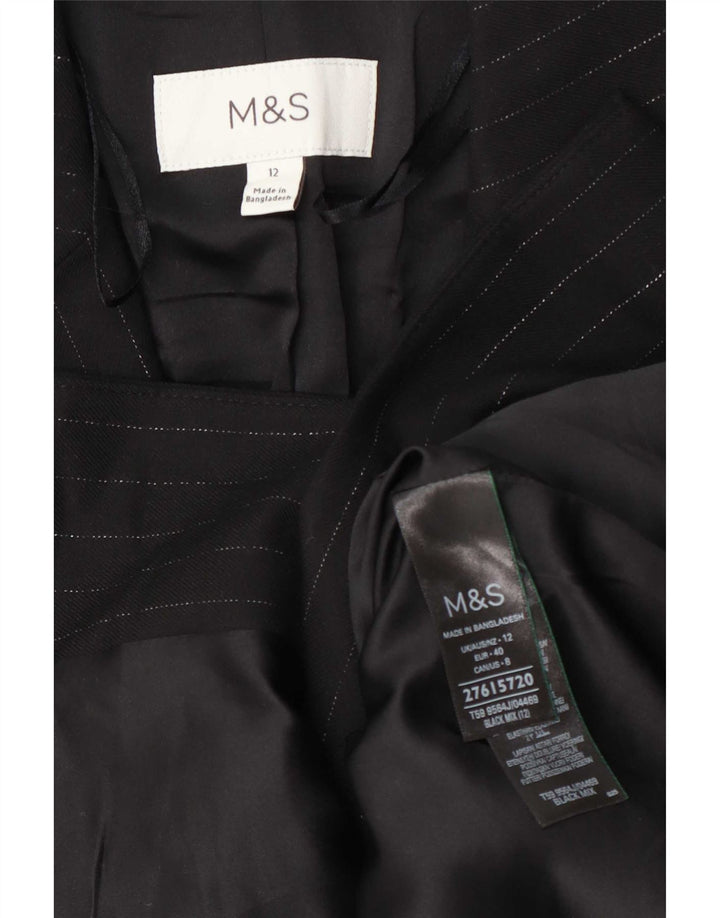 Jachetă pentru femei Marks & Spencer, cu 1 nasture, cu dungi negru medii UK 12