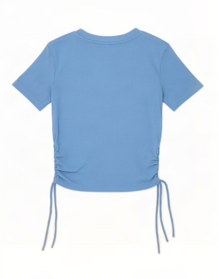Tricou Crop pentru femei Zara UK 8 Small Blue Poliester