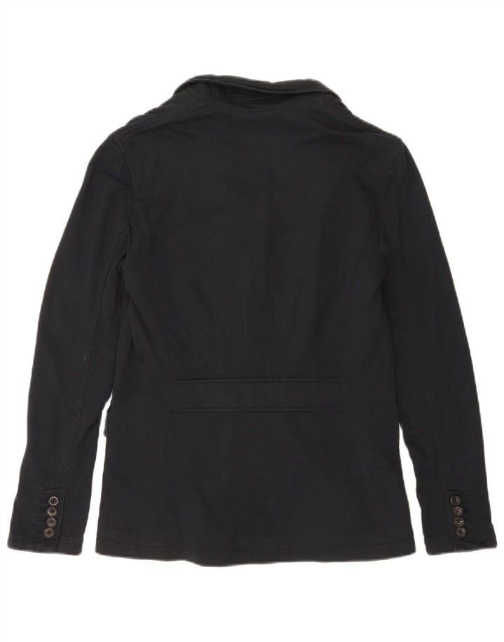 Jachetă pentru femei Ralph Lauren cu 3 nasturi, bumbac negru mediu US 6