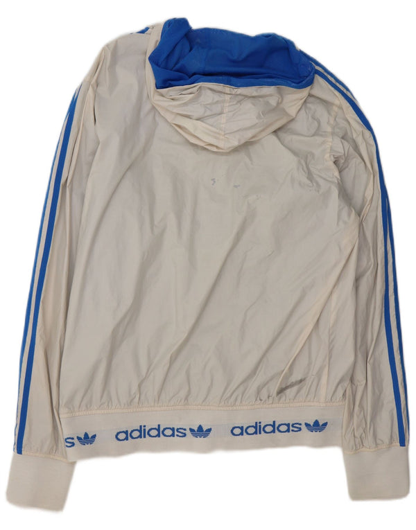 Jachetă reversibilă cu glugă grafică Adidas pentru bărbați UK 38 Medium White Colorblock