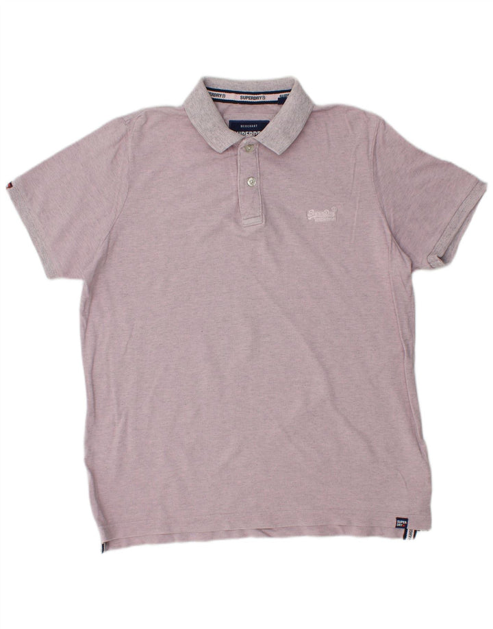 SUPERDRY tricou polo pentru bărbați 2XL bumbac violet