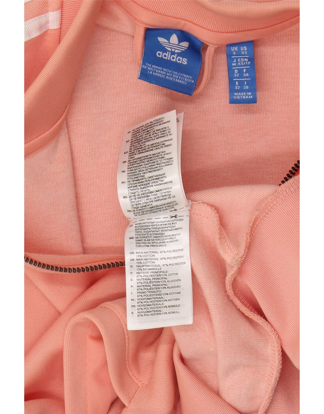 Jachetă de top pentru trening grafic Adidas pentru femei UK 6 XS Poliester portocaliu