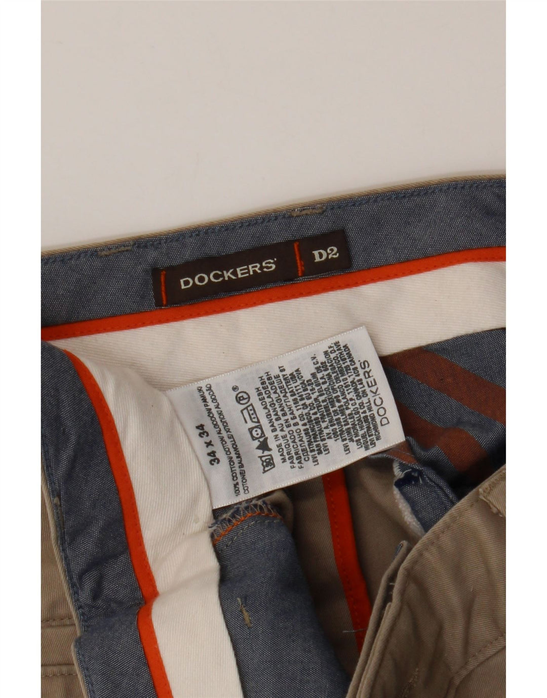 Pantaloni chino drepți pentru bărbați DOCKERS L34 L34 bumbac bej