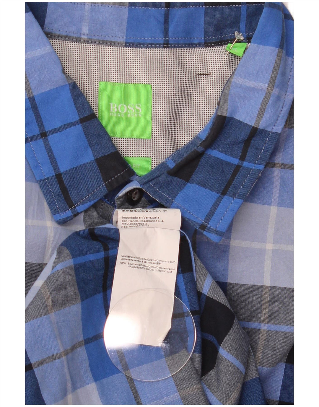 Cămașă pentru bărbați Hugo Boss Regular Fit XL Blue Check Bumbac
