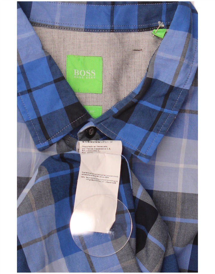 Cămașă pentru bărbați Hugo Boss Regular Fit XL Blue Check Bumbac