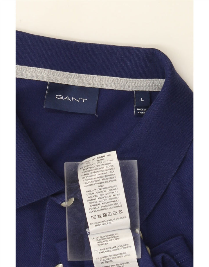 Cămașă polo Gant pentru bărbați, mare, albastru bleumarin, bumbac