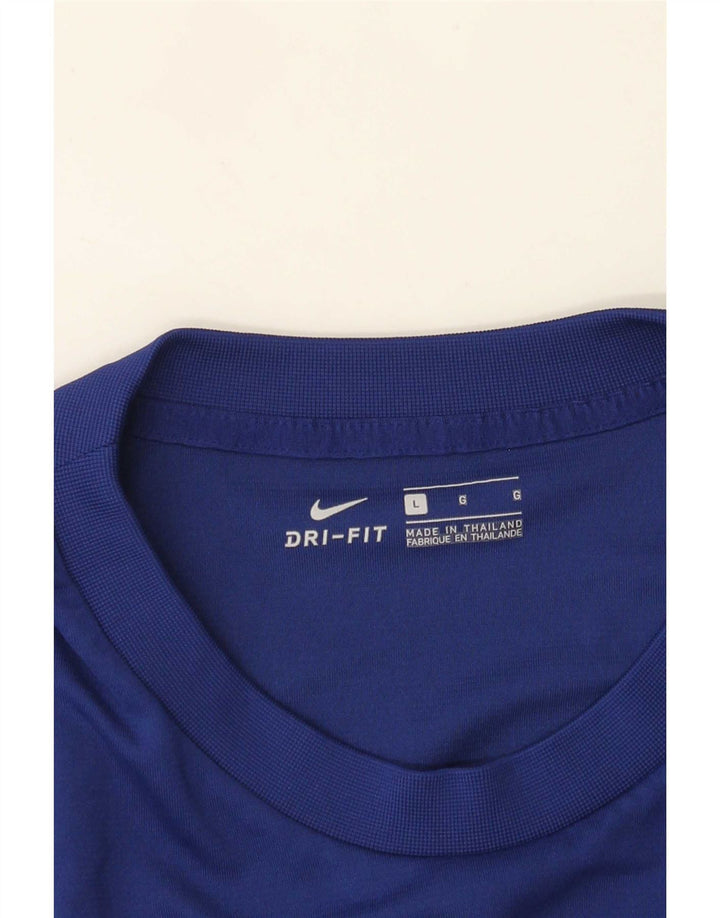 Tricou grafic Nike Dri Fit pentru bărbați Top mare albastru colorblock
