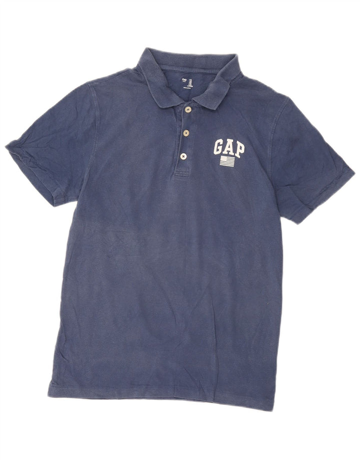 Tricou polo Gap pentru bărbați, bumbac albastru mediu