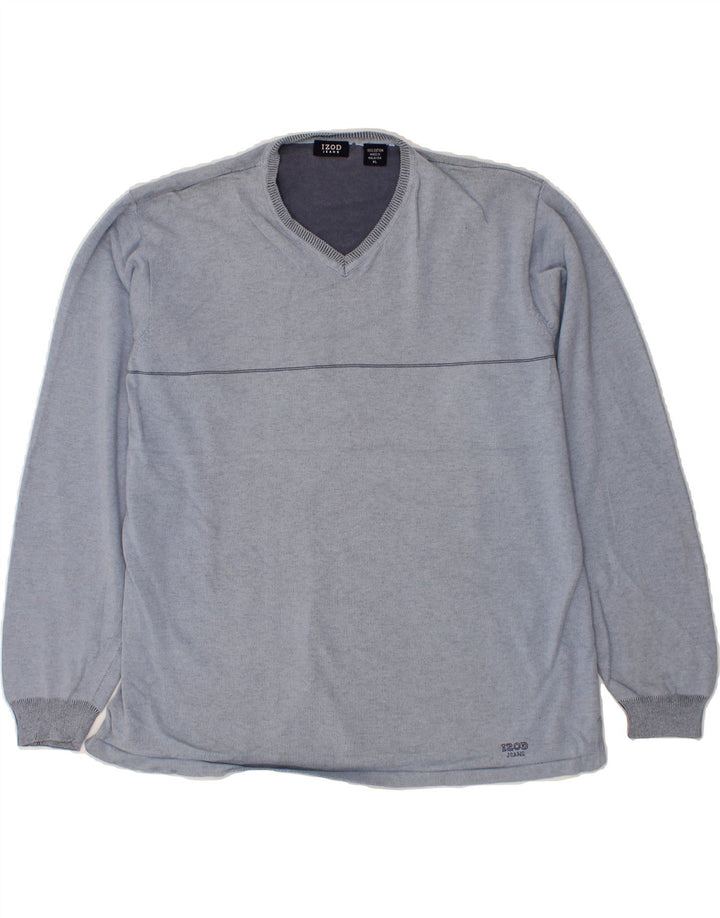 IZOD Mens V-Neck Jumper Sweater XL Blue Cotton Vintage Izod and Second-Hand Izod from Messina Hembry 