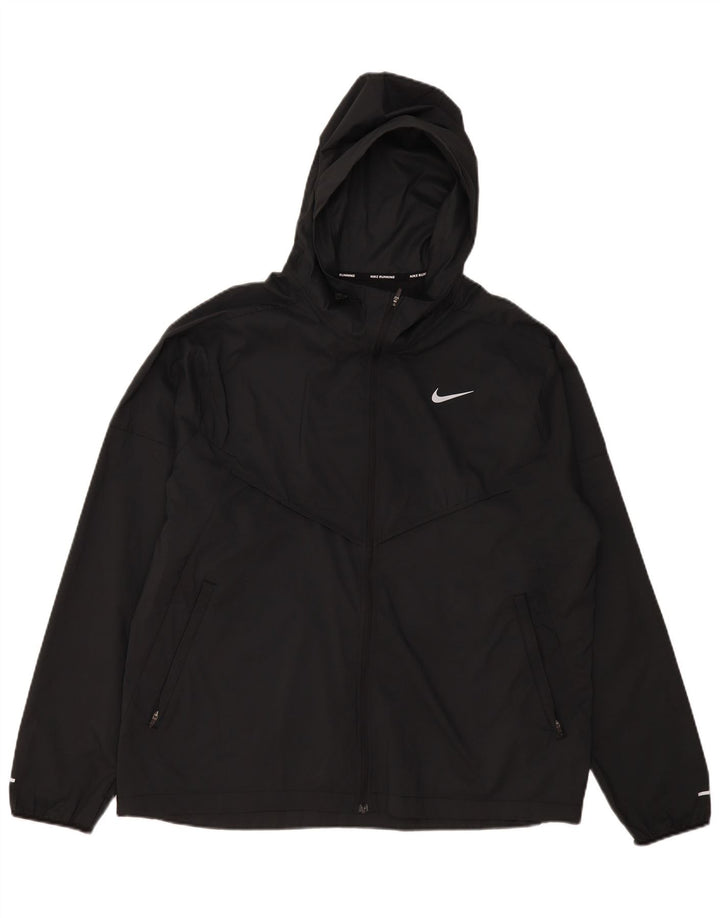 Jachetă de trening cu glugă Nike pentru bărbați, mare, negru, poliester